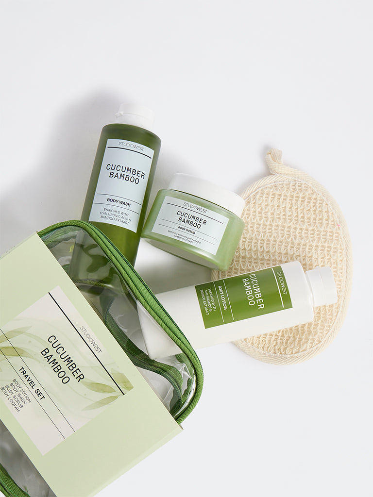 Studiowest Cucumber Bamboo Bath & Body Travel Set