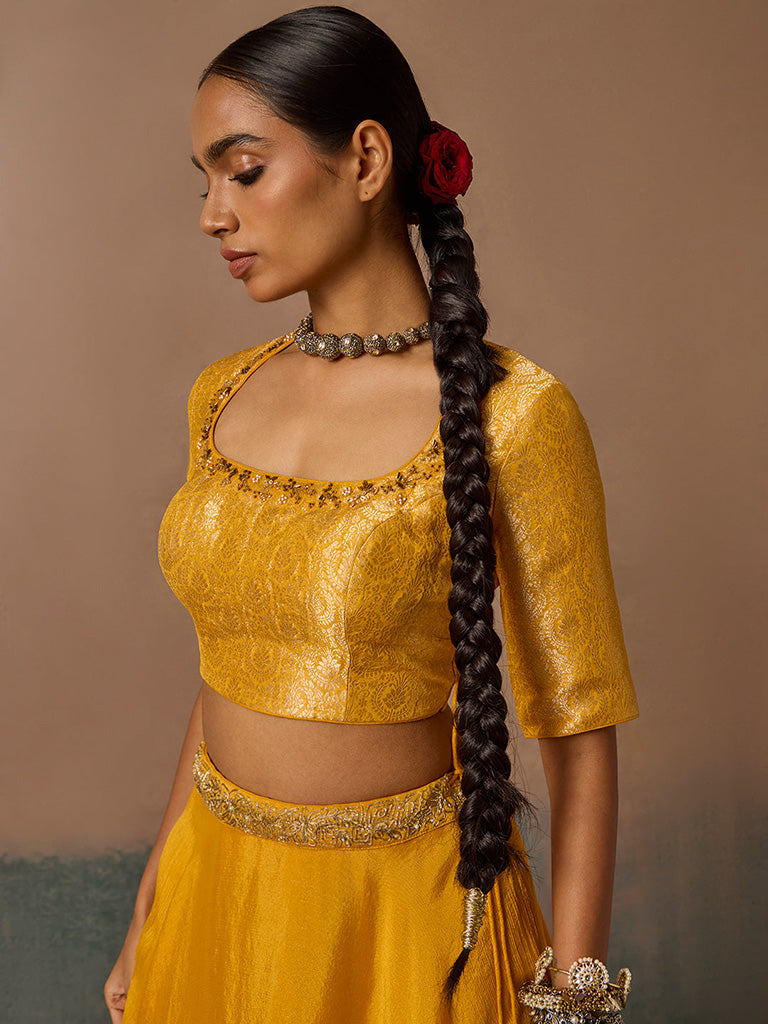 Brocade Mustard Blouse
