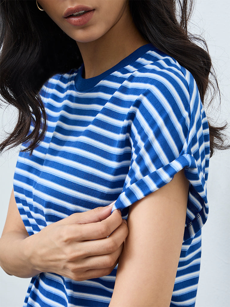 LOV Blue Striped T-Shirt