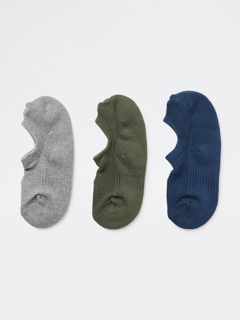WES Lounge Indigo Cotton-Blend Socks - Pack of 3