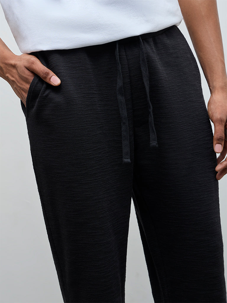 ETA Black Relaxed-Fit Mid-Rise Cotton-Blend Chinos