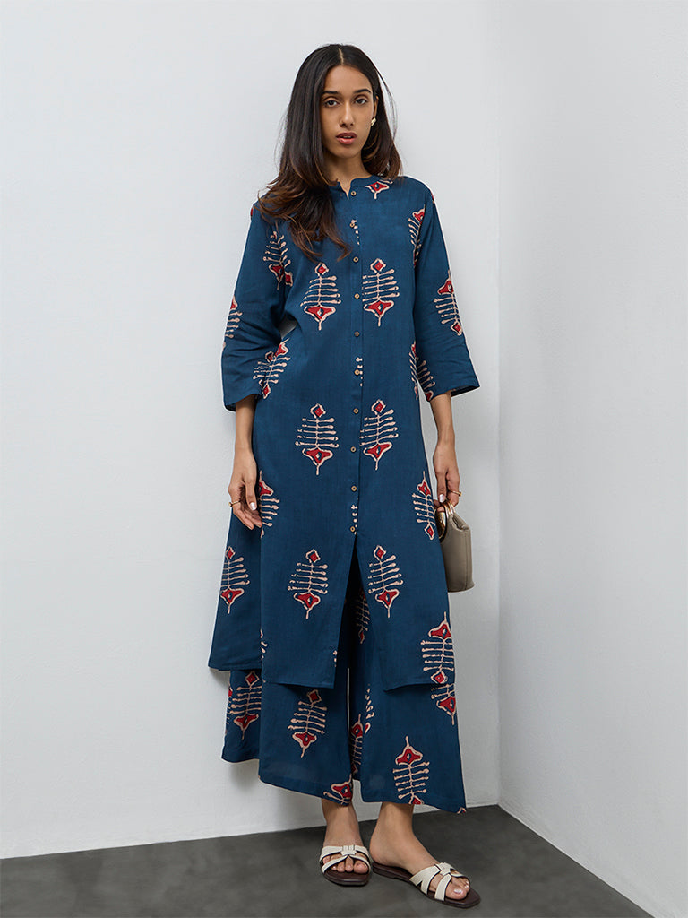 Utsa Indigo Printed Palazzos