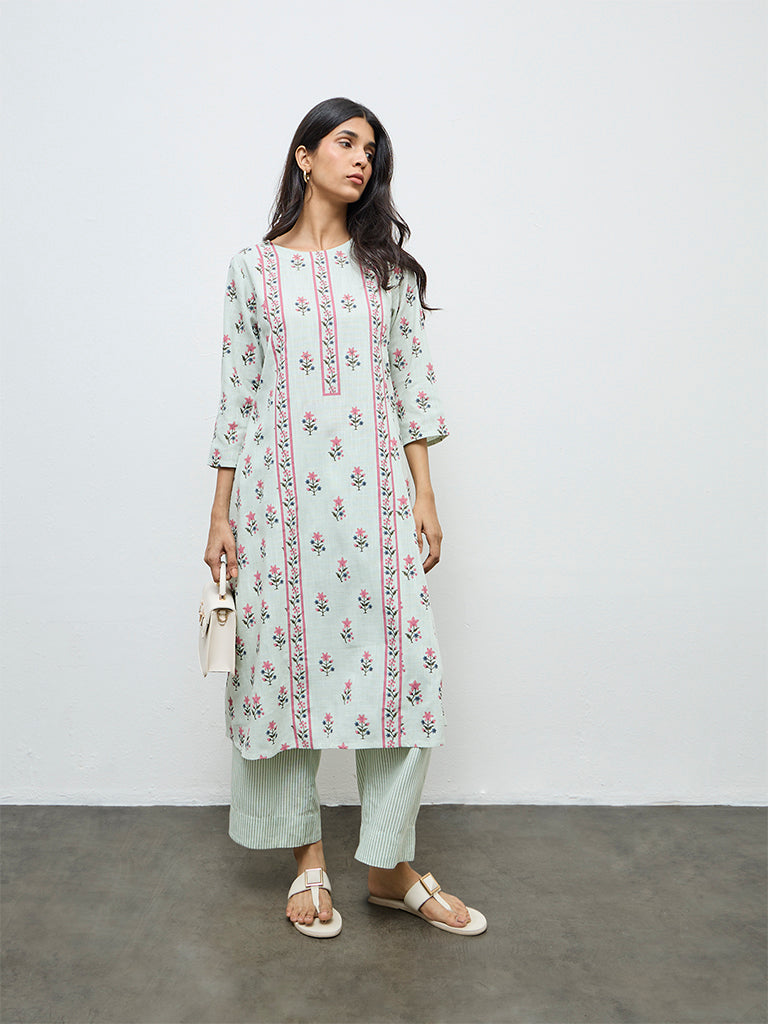 Utsa Mint Striped Pants