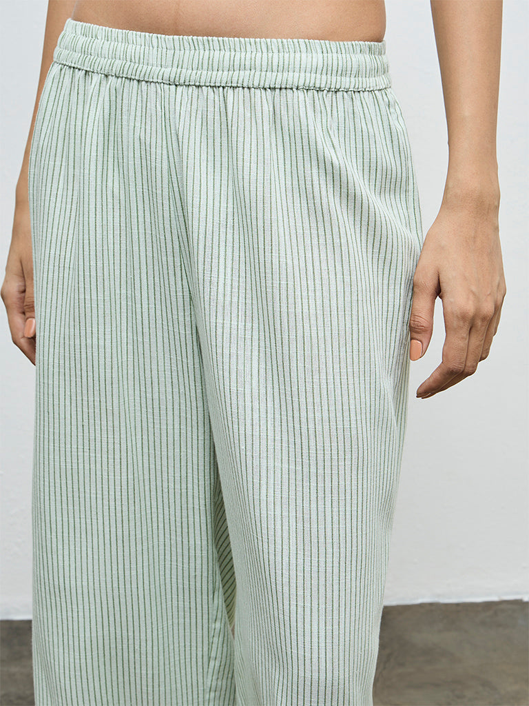 Utsa Mint Striped Pants