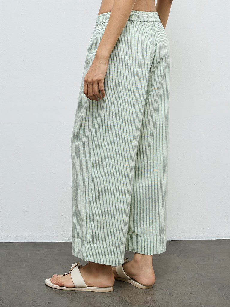 Utsa Mint Striped Pants