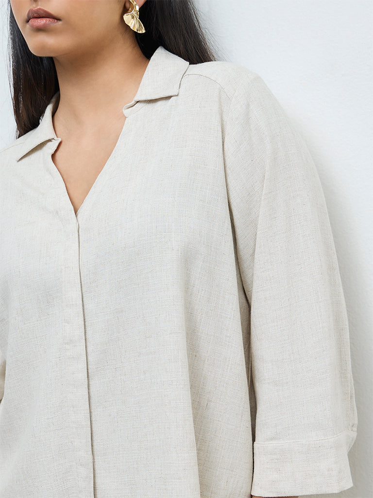 Gia Beige Solid Shirt