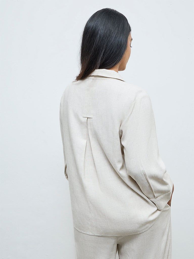 Gia Beige Solid Shirt