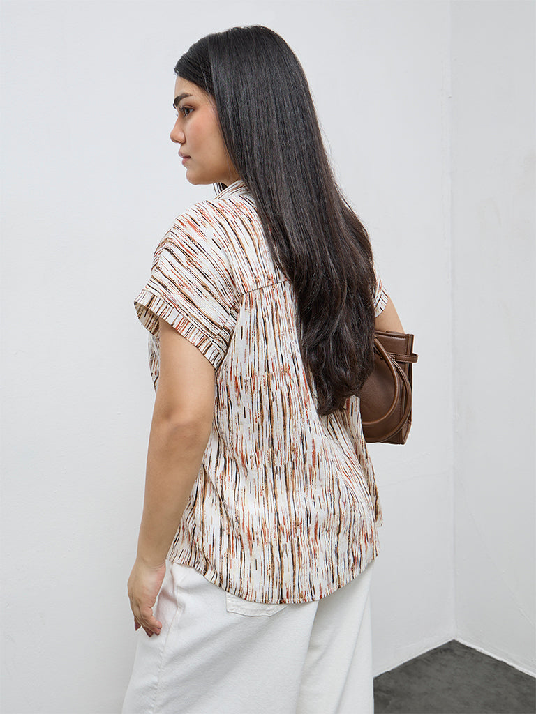 Gia Multicolour Abstract Printed Cotton Shirt