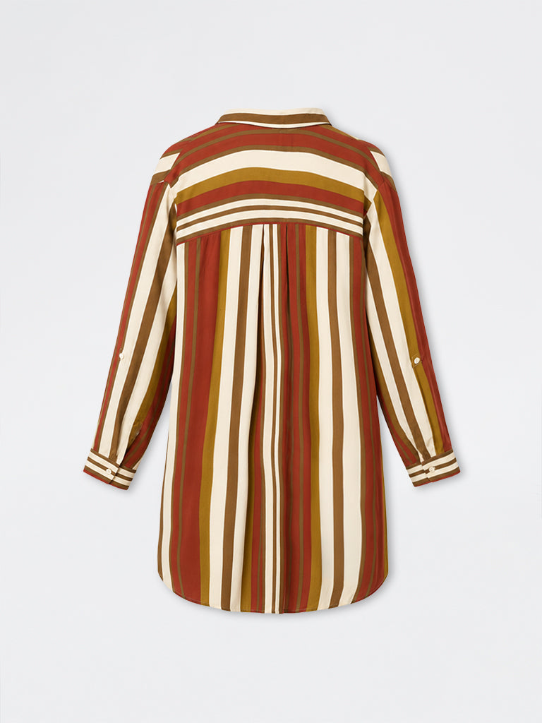Gia Multicolour Striped High-Low Shirt