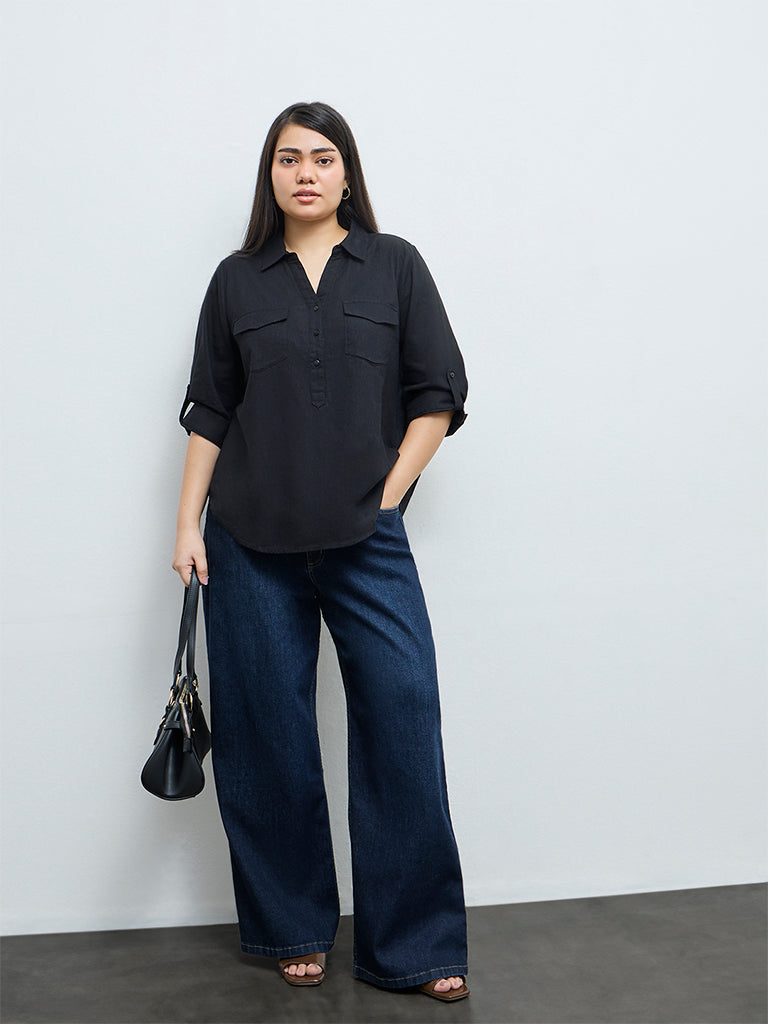 Gia Dark Blue High-Rise Jeans