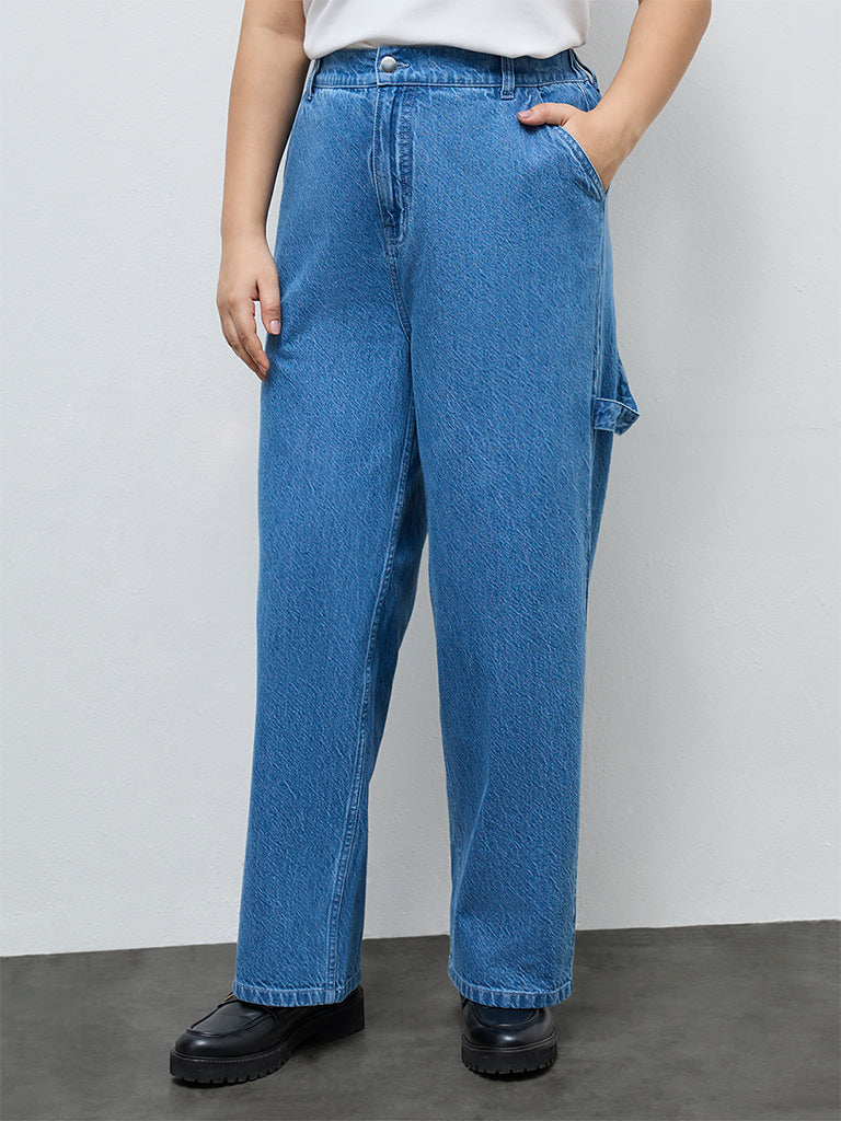 Gia Blue High-Rise Relaxed-Fit Jeans