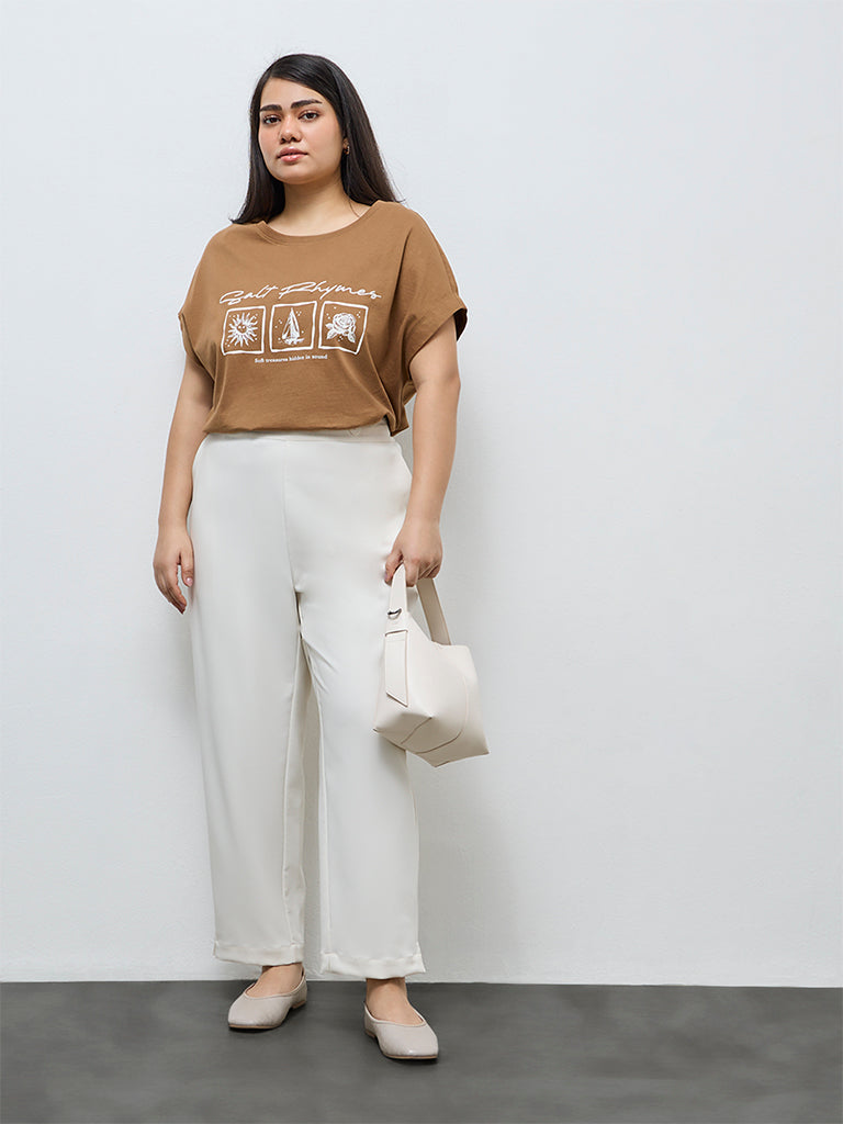 Gia Brown Graphic Cotton T-Shirt