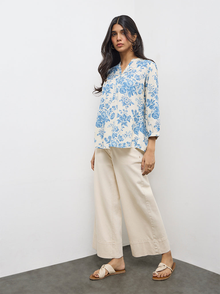 Utsa Indigo Floral Tunic