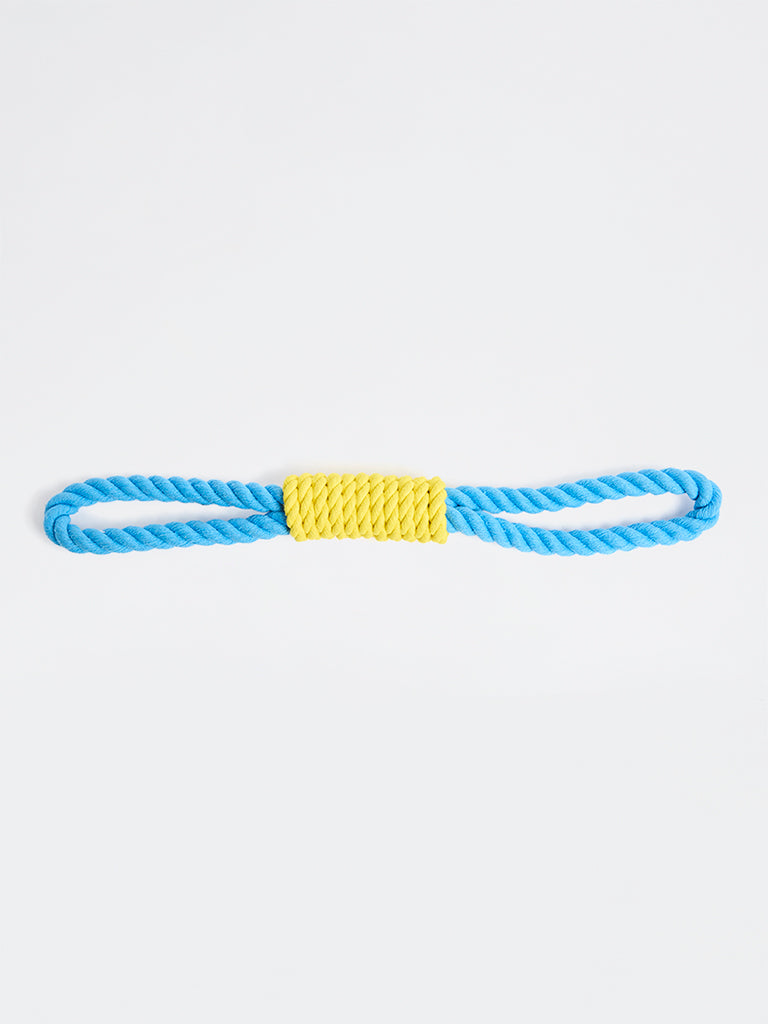 Westside Home Blue And Yellow Twisted Loop Rope Pet Toy