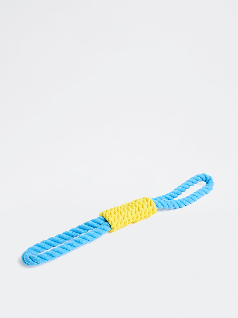 Westside Home Blue And Yellow Twisted Loop Rope Pet Toy