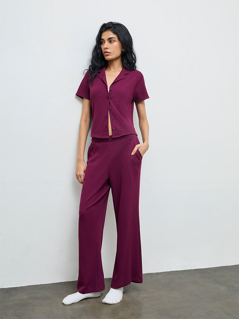 Superstar Plum Textured Shirt