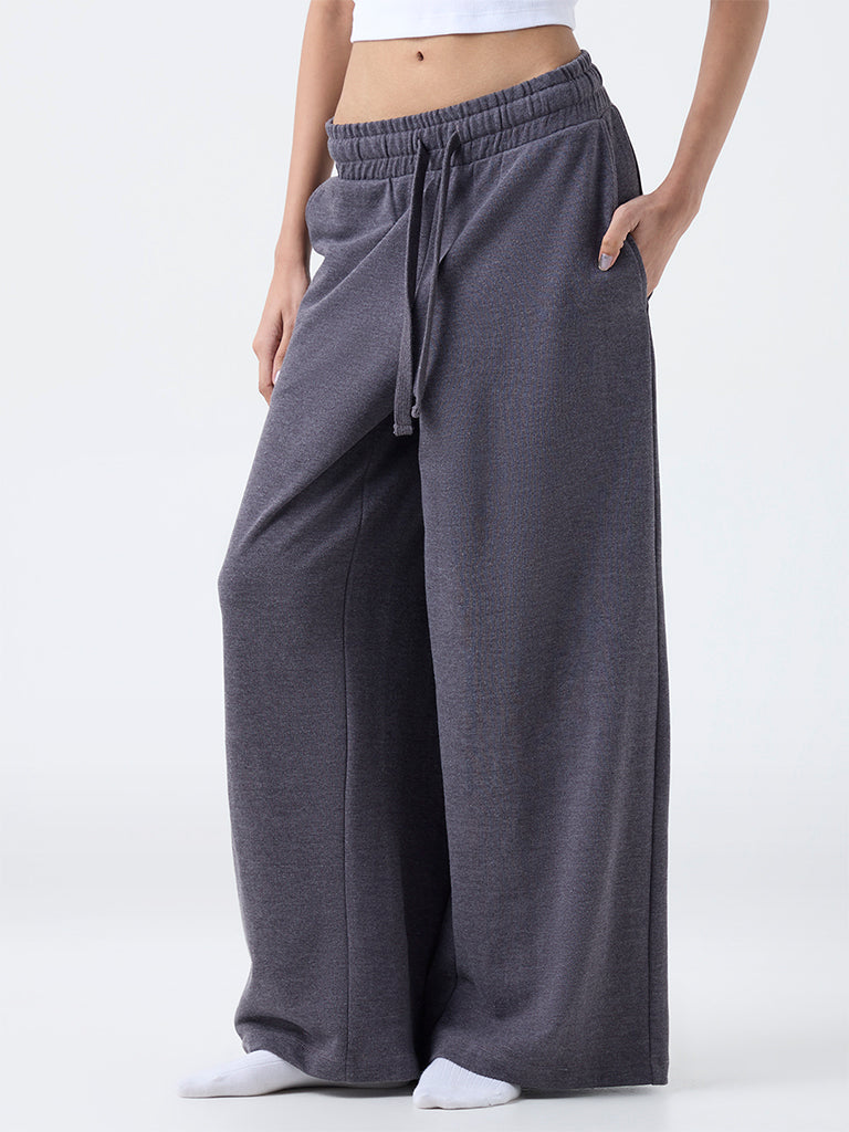 Superstar Charcoal High-Rise Cotton-Blend Pants