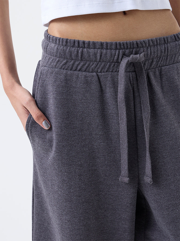 Superstar Charcoal High-Rise Cotton-Blend Pants