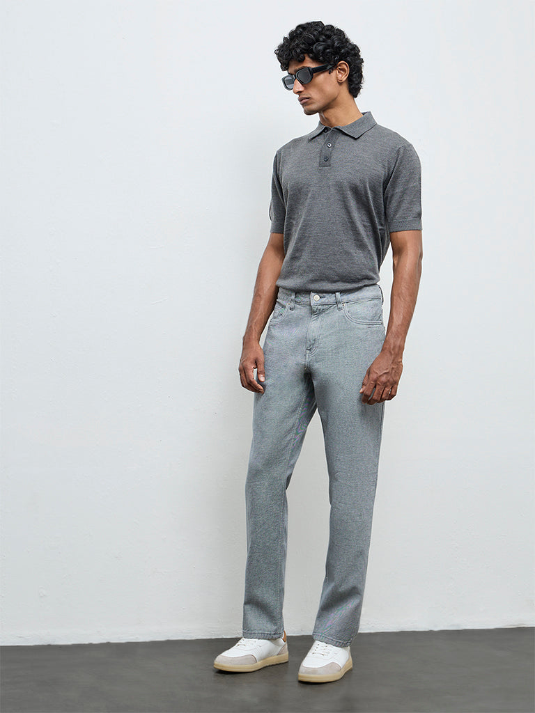 WES Casuals Light Blue Relaxed-Fit Mid-Rise Jeans