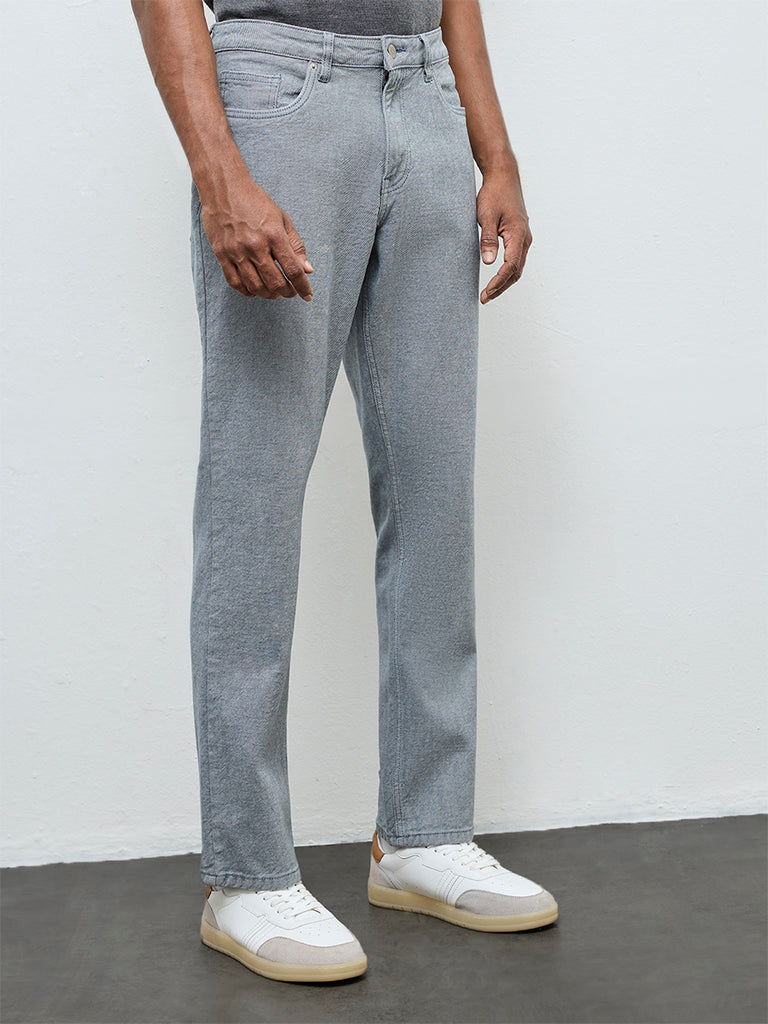 WES Casuals Light Blue Relaxed-Fit Mid-Rise Jeans