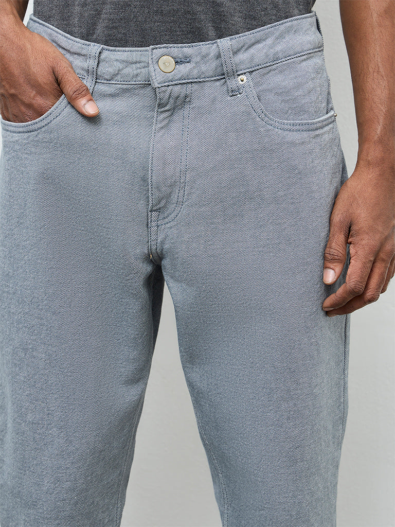 WES Casuals Light Blue Relaxed-Fit Mid-Rise Jeans
