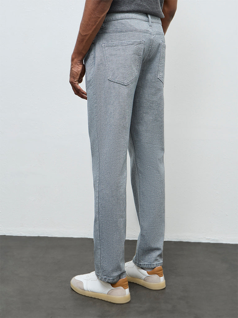WES Casuals Light Blue Relaxed-Fit Mid-Rise Jeans