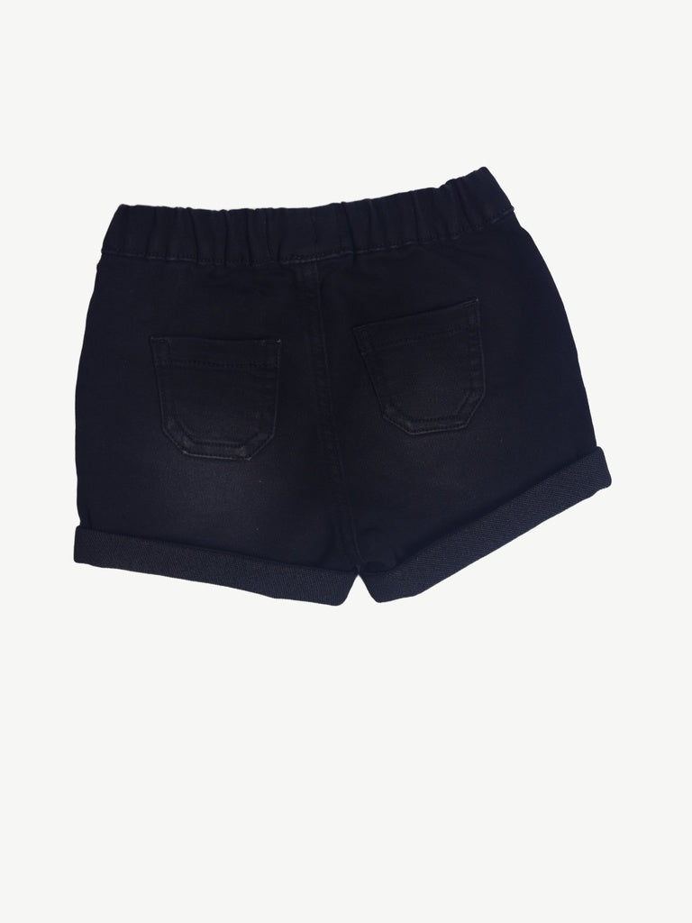 HOP Baby Boys Black Regular Fit Denim Shorts