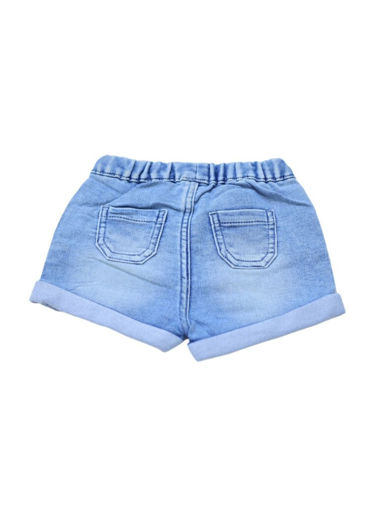 HOP Baby Boys Light Blue Washed Regular Fit Denim Shorts