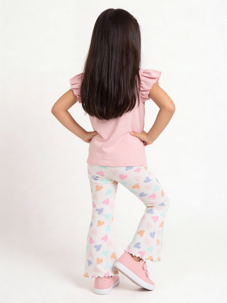 HOP Kids Girls Pink Shell Embroidered Cotton Top