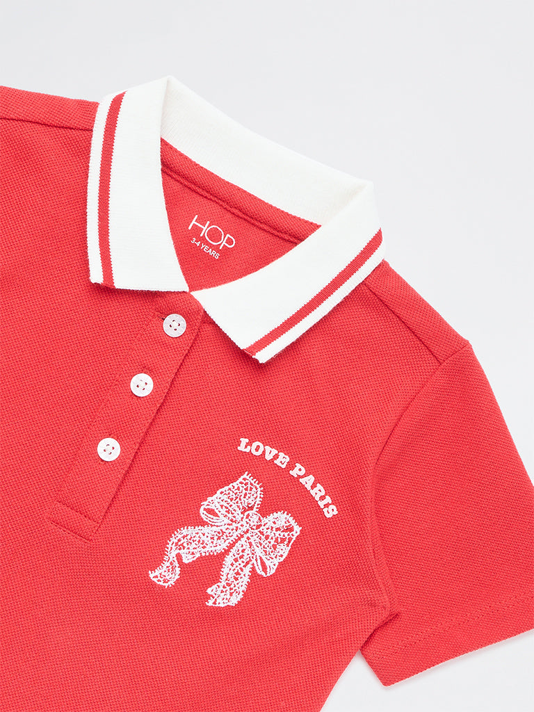 open lace back dress Buy HOP Kids Girls Red Cotton Polo Dress from Westside