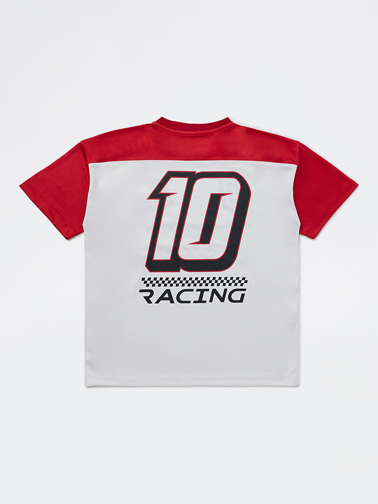 Girls Red Printed T-Shirt