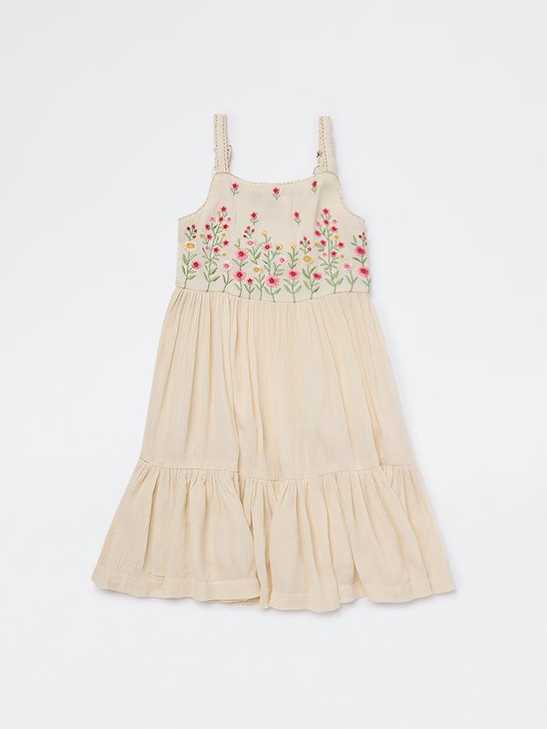 Buy Utsa Kids Girls Light Peach Floral Embroidered A-Line Dress - (2-8 yrs) from Westside Buy Utsa Kids Girls Light Peach Floral Embroidered A-Line Dress - (2-8 yrs) from Westside
