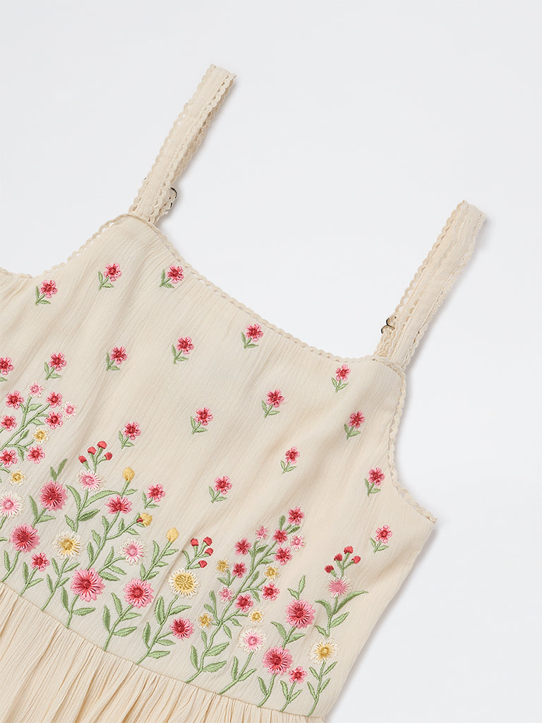Buy Utsa Kids Girls Light Peach Floral Embroidered A-Line Dress - (8-14 yrs) from Westside Buy Utsa Kids Girls Light Peach Floral Embroidered A-Line Dress - (8-14 yrs) from Westside