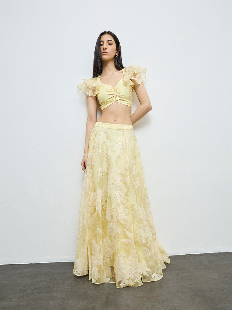 Vark Yellow Floral Skirt