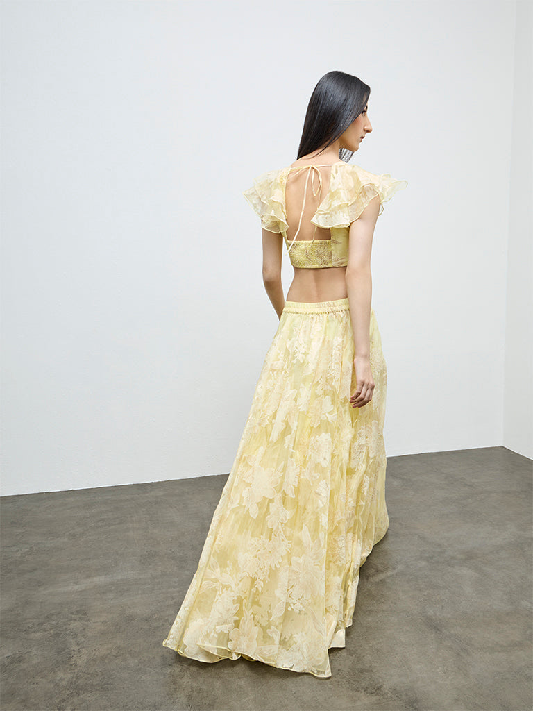 Vark Yellow Floral Skirt