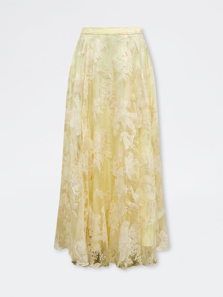 Vark Yellow Floral Skirt