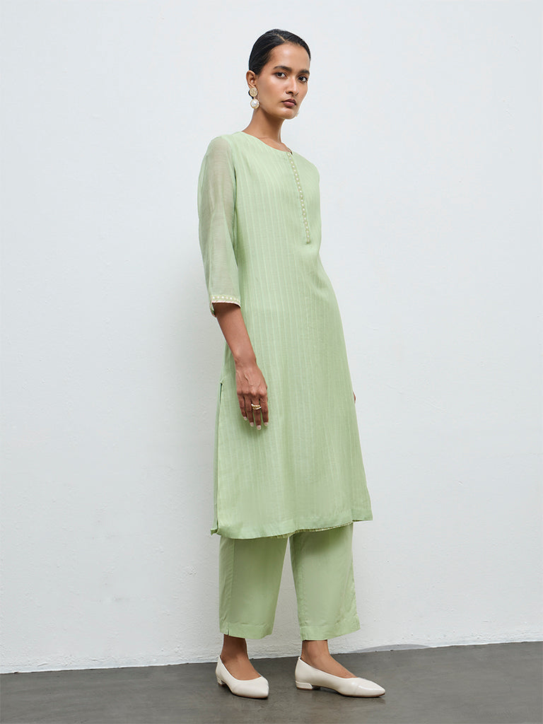 Zuba Green Cotton Pants