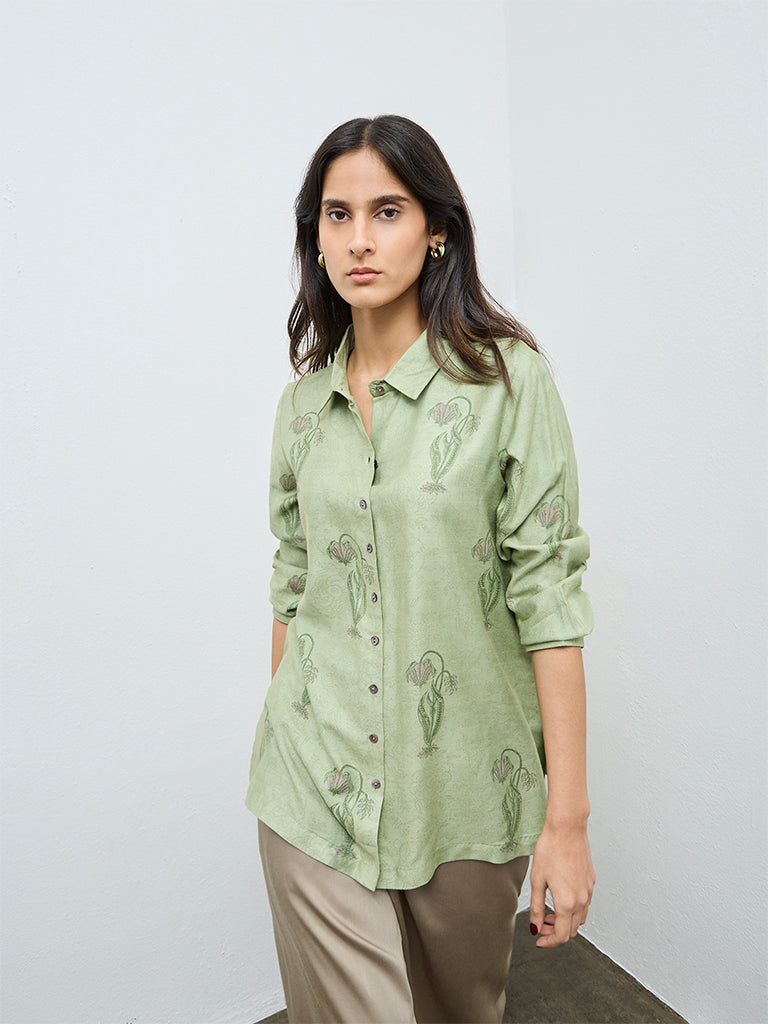 Zuba Green Floral Tunic