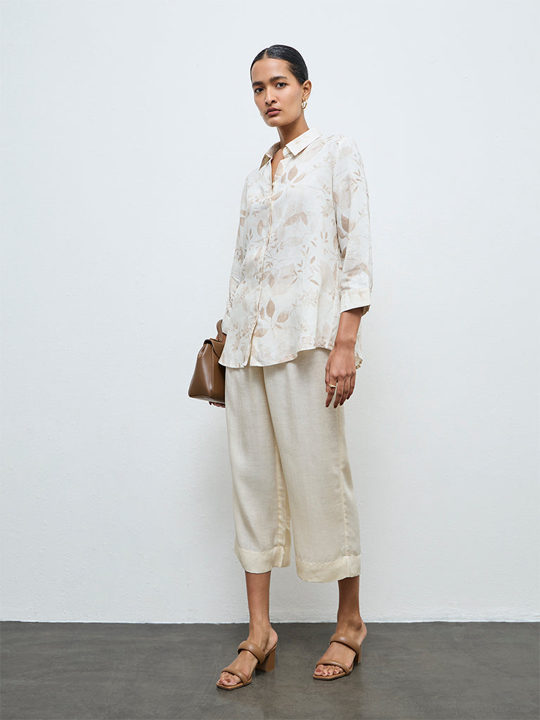 Zuba Beige Botanical Design Tunic