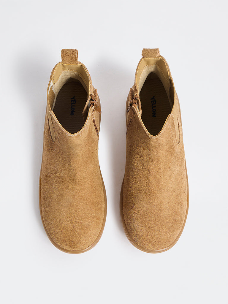 Yellow Tan Suede Boots