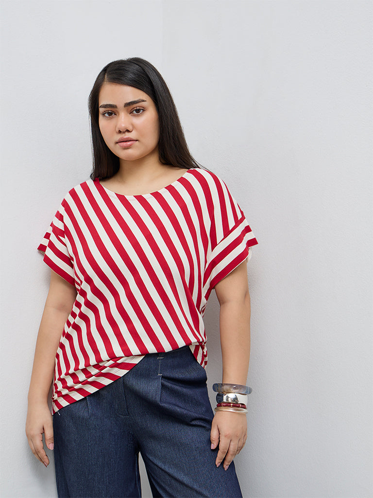 Gia Red Striped T-Shirt