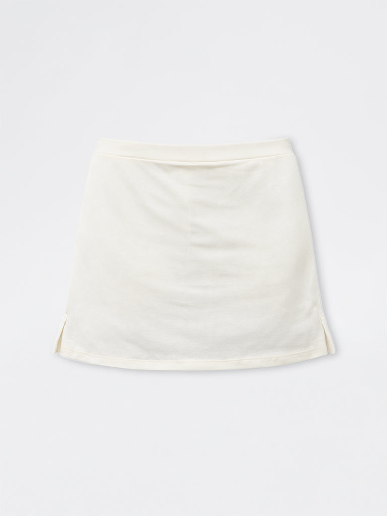 Nuoflexx Cream Solid High-Rise Skirt