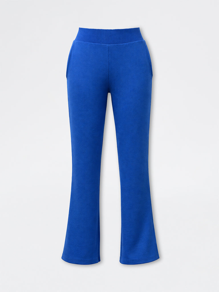Nuoflexx Blue Solid High-Rise Pants