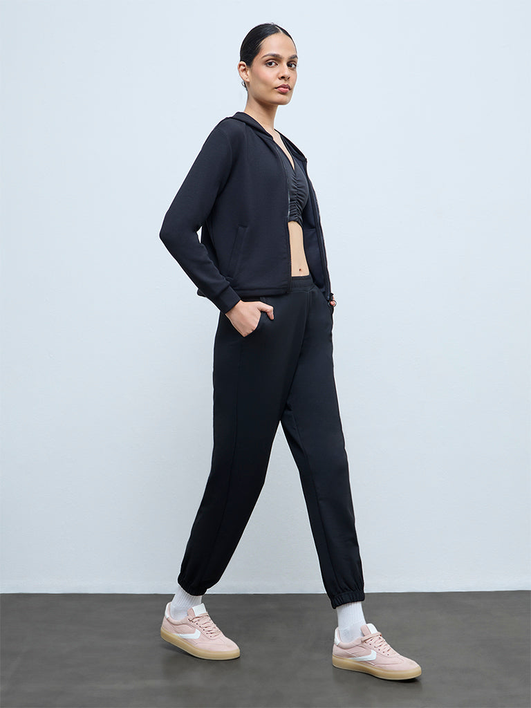 Nuoflexx Black Solid Hooded Jacket