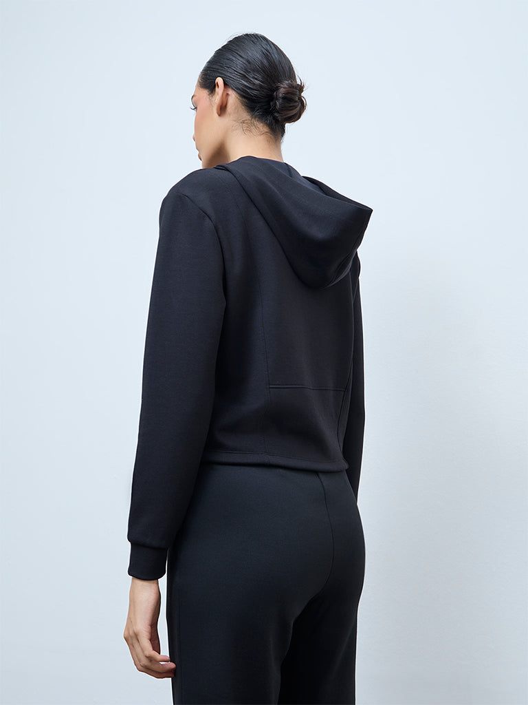 Nuoflexx Black Solid Hooded Jacket