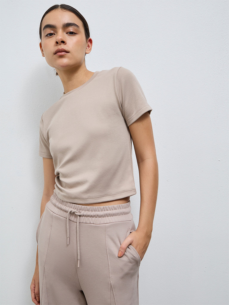 Nuoflexx Dusty Taupe Solid T-Shirt