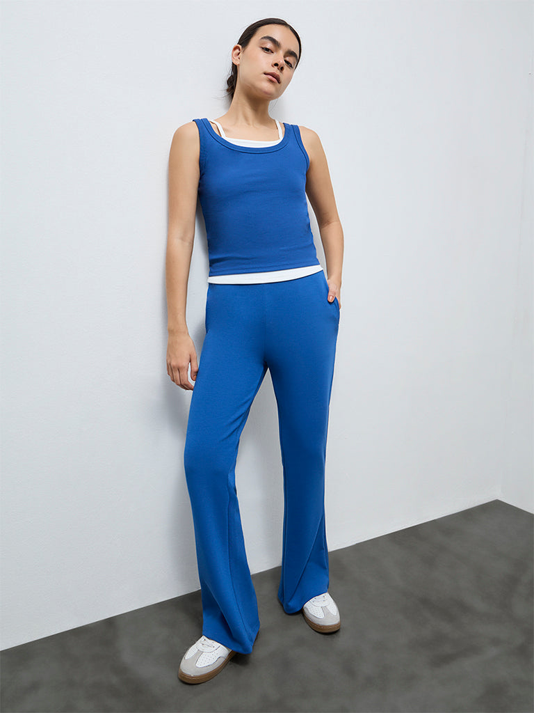Nuoflexx Blue Textured Tank Top