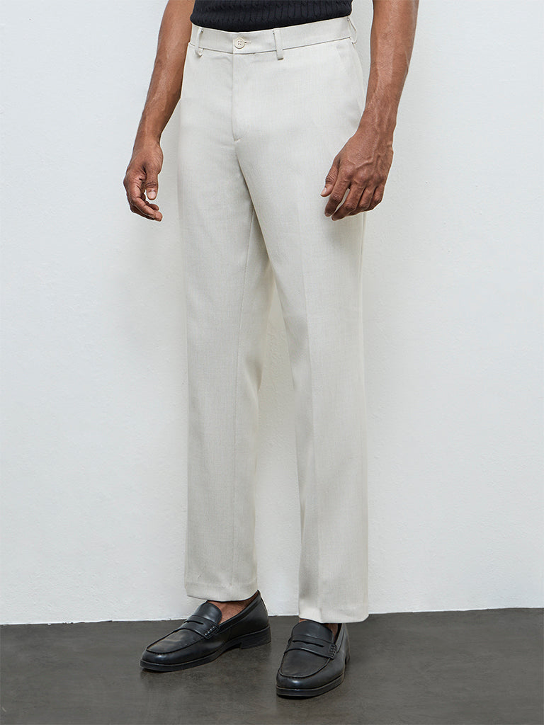 Ascot Light Beige Relaxed-Fit Mid-Rise Chinos