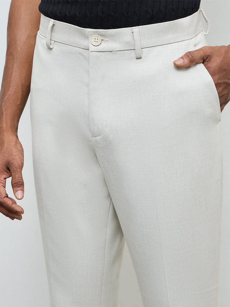 Ascot Light Beige Relaxed-Fit Mid-Rise Chinos