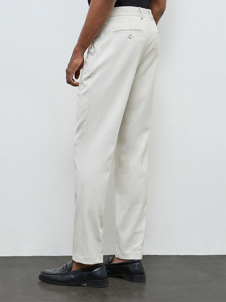Ascot Light Beige Relaxed-Fit Mid-Rise Chinos